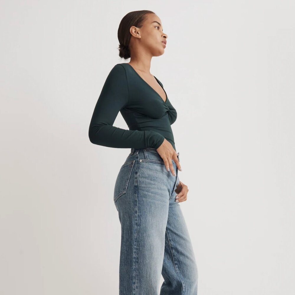 Madewell Twist-Front Long Sleeve Tee NWOT - Picture 3 of 6